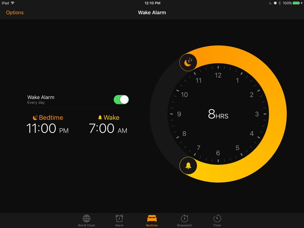 iOS10ClockBedtime